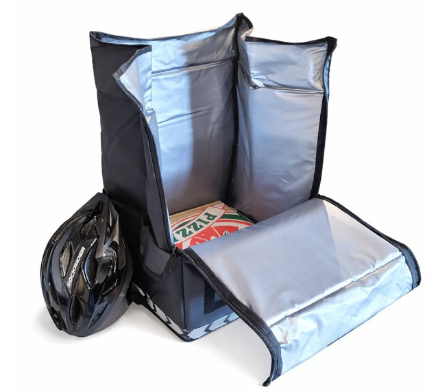 érieur sac livraison isotherme PAKERS ouvert isolation aluminium pizza casque vélo